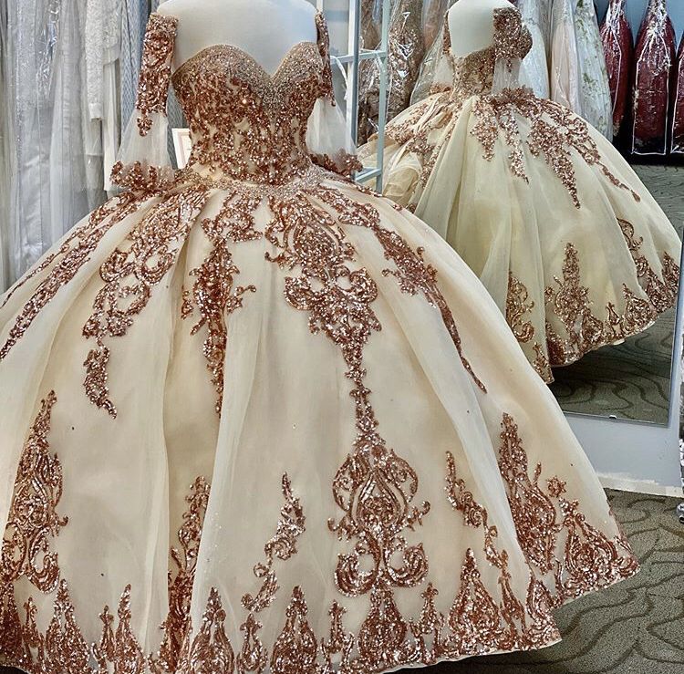 Rose Gold Quinceañera Dresses