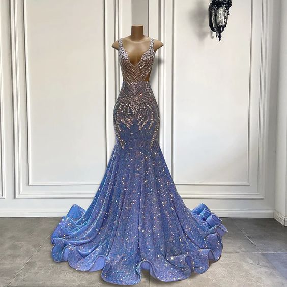Blue Prom Dresses, Sequins Prom Dresses, Vestidos De Graduación, Birthday Dress For Women Luxury 2023, Crystals Prom Dresses, Mermaid Evening