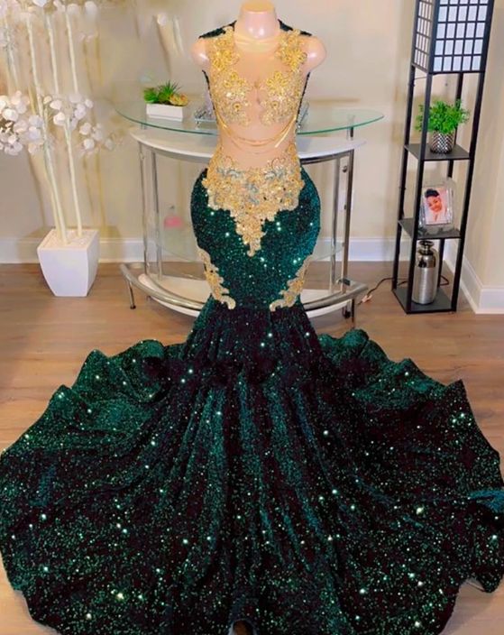 Emerald Green Prom Dresses, Gold Lace Prom Dresses, Sparkly Prom Dresses, Glitter Evening Dresses, Elegant Evening Dresses, 2024 Fashion Party
