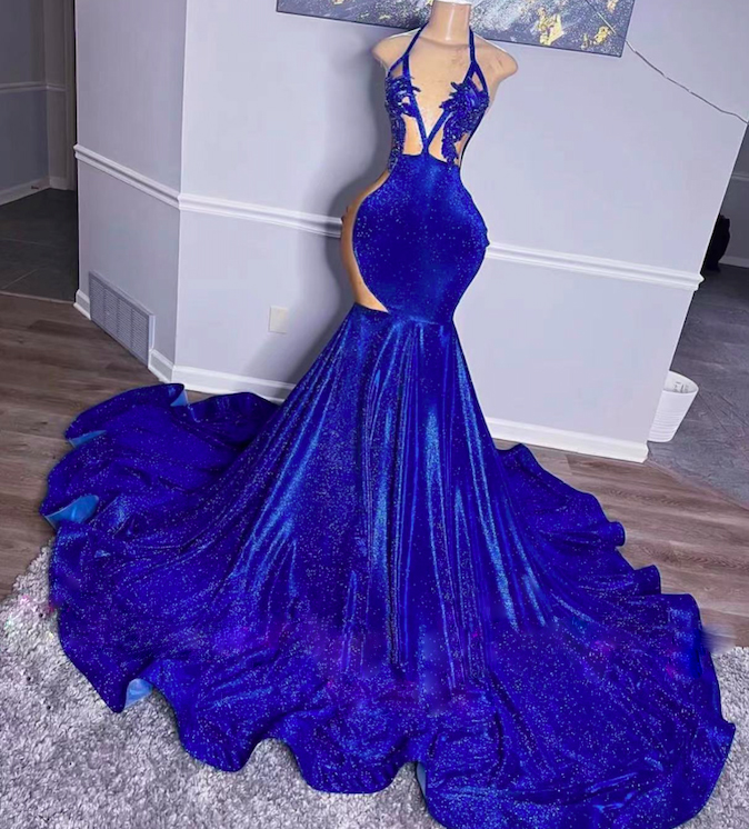 Sexy Formal Dresses, Royal Blue Prom Dresses, Lace Applique Prom Dresses, Glitter Evening Dresses, Mermaid Prom Dresses, African Evening Dresses,