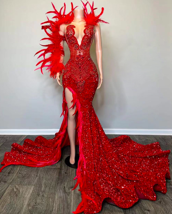 Luxury Prom Dresses, Sparkly Prom Dresses, Vestidos De Noche, Red Prom Dresses, Fashion Birthday Party Dresses, Sequined Formal Dresses, Diamond