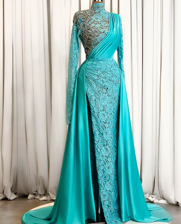 elegant turquoise dresses Arabella Embellished Gown main image 0
