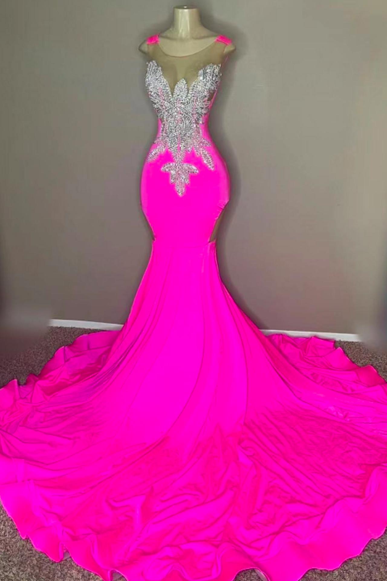 Vestidos Mujer Para, Pink Prom Dresses, Beaded Applique Prom Dresses, Luxury Birthday Party Dresses, Fashion Party Dresses, Elegant Evening