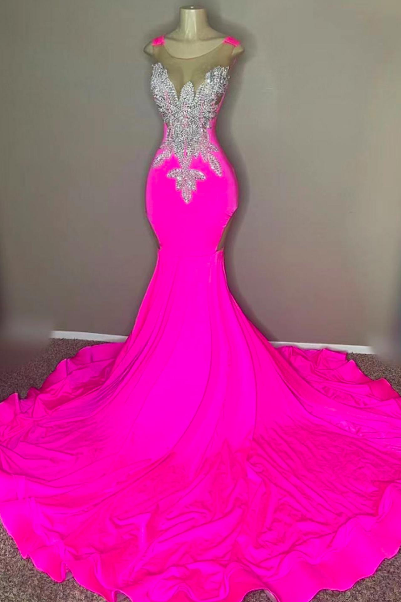 Vestidos Mujer Para, Pink Prom Dresses, Beaded Applique Prom Dresses,  Luxury Birthday Party Dres on Luulla