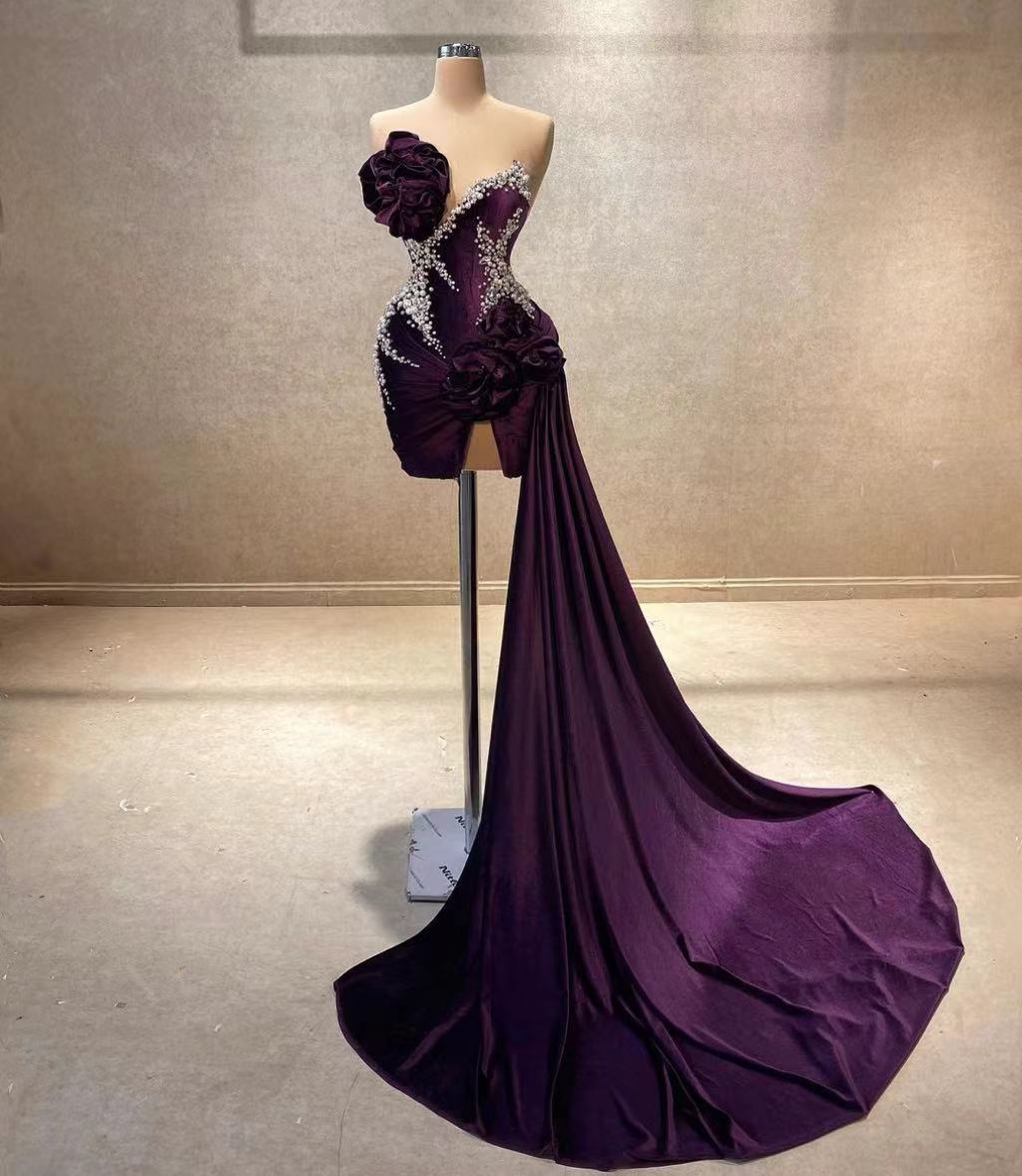 Purple Prom Dresses, Prom Dresses 2024, Beaded Evening Dresses, Robes De Cocktail, Formal Wear, 2025 Evening Dresses, Vestidos De Gala,