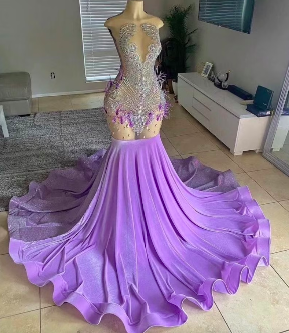 Rhinestones Prom Dresses, Purple Prom Dresses, Luxury Birthday Party Dresses, Robes De Cocktail, Purple Prom Dresses, Diamonds Formal Dresses,