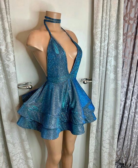 Sexy Prom Dresses, Halter Prom Dresses, 21st Birthday Outfit Dresses, Fashion Adult Party Dresses, Mini Length Prom Dresses, Cocktail Dresses,