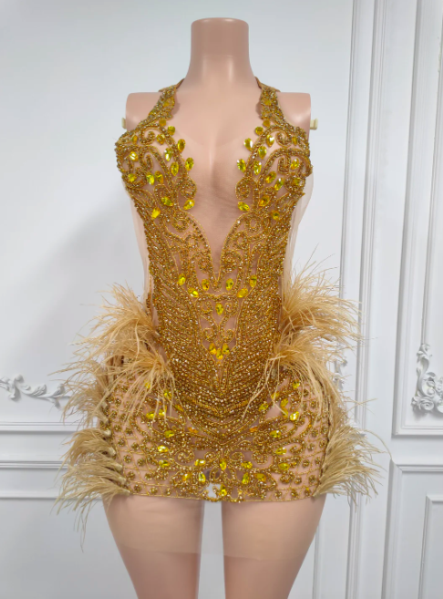 green emerald velvet dress Mabilia Nude Pearl Rhinestone Mini Dress main image 0