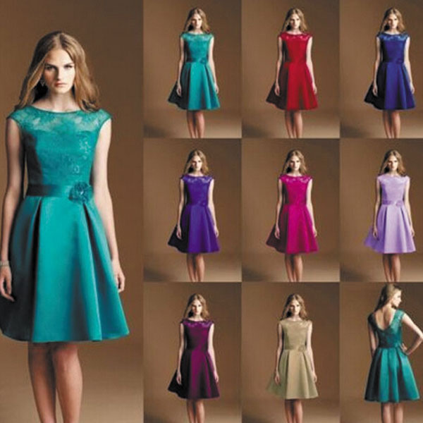 short satin bridesmaid dresses