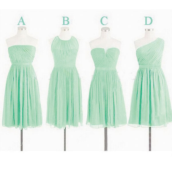 Custom Mint Green Bridesmaid Dresses, Short Bridesmaid Dress, Bridesmaid Dresses, Mismatch Bridesmaid Dress, Wedding Party Dresses, Dresses For