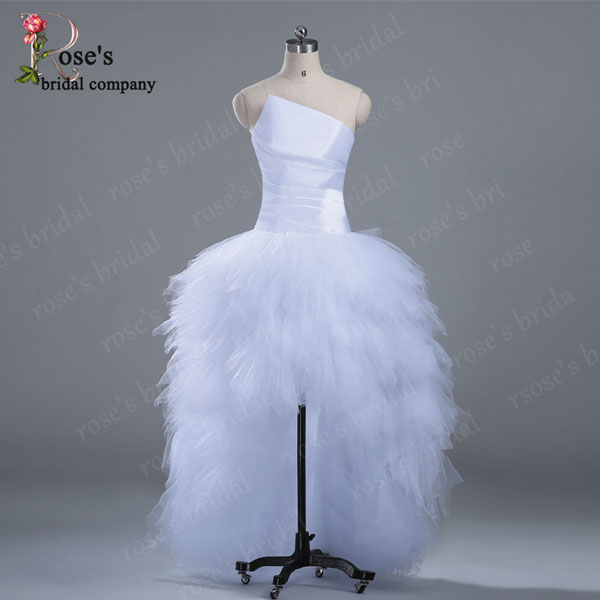 White High Low Wedding Ball Gowns, Simple Wedding Dress, Unique Wedding Dresses, Wedding Dress 2015, Front Short Back Long Dresses, Floor Length