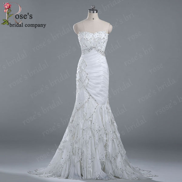 Satin Ivory Vintage Wedding Dress, Mermaid Wedding Dresses, Affordable Bridal Gowns, Custom Wedding Dress, Backless Bridal Dress, Sparkly Wedding