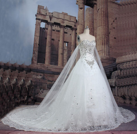 White Wedding Dress, Detachable Wedding Dresses, Lace Wedding Dress, Affordable Wedding Gowns, Cathedral Train Wedding Gowns, Real Photo Bridal