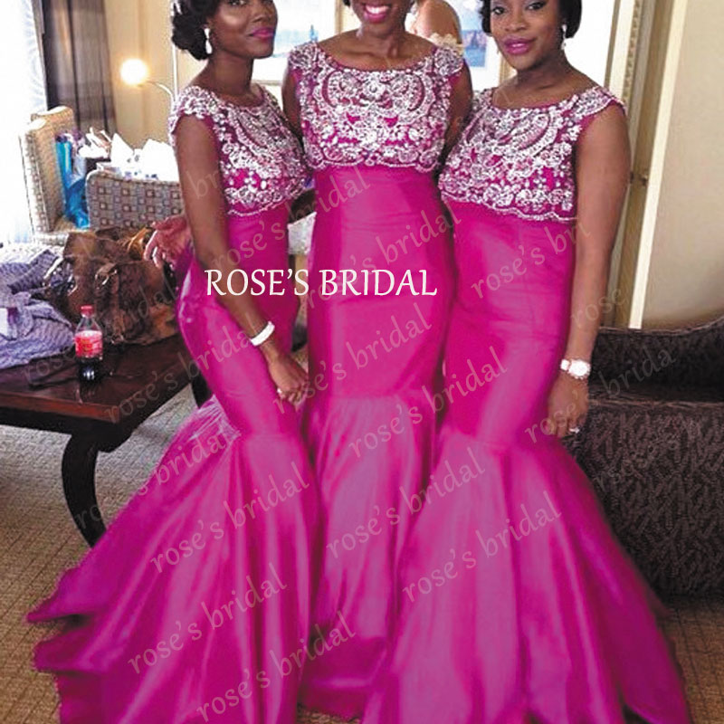 Hot Pink Bridesmaid Dresses