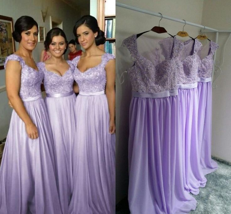Lavender Long Bridesmaid Dresses, Chiffon Bridesmaid Dress, Cheap ...