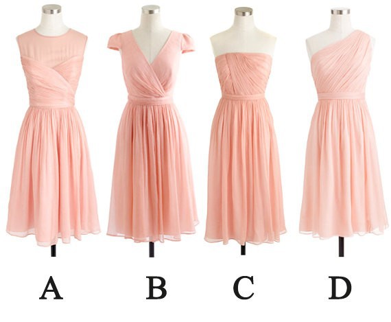 Blush Pink Mismatched Bridesmaid Dresses, Short Bridesmaid Dress, Junior Bridesmaid Dress, Bridesmaid Dresses, Bridesmaid Dresses 2022, 2023