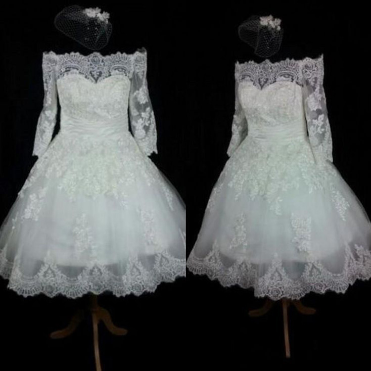 Little Girl's Wedding Dresses, Off The Shoulder Flower Girl's Dress, Long Sleeve Flower Girl's Dress, Lace Appliques