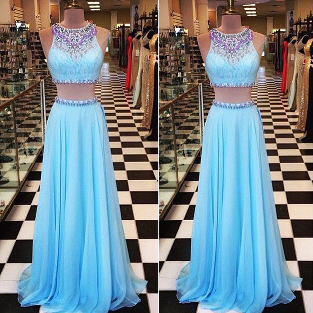 2 piece chiffon dress