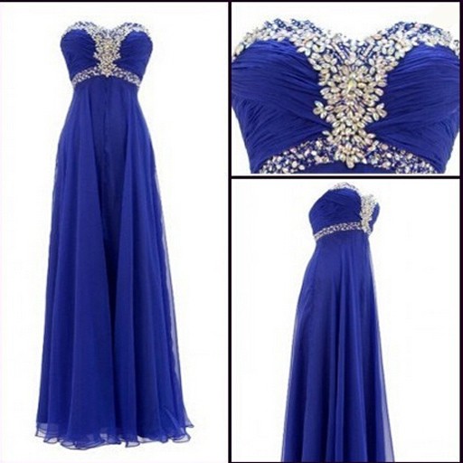 Long Bridesmaid Dress, Royal Blue Bridesmaid Dress, Elegant Bridesmaid Dress, Sparkly Bridesmaid Dress, Chiffon Bridesmaid Dress, 2022 Prom