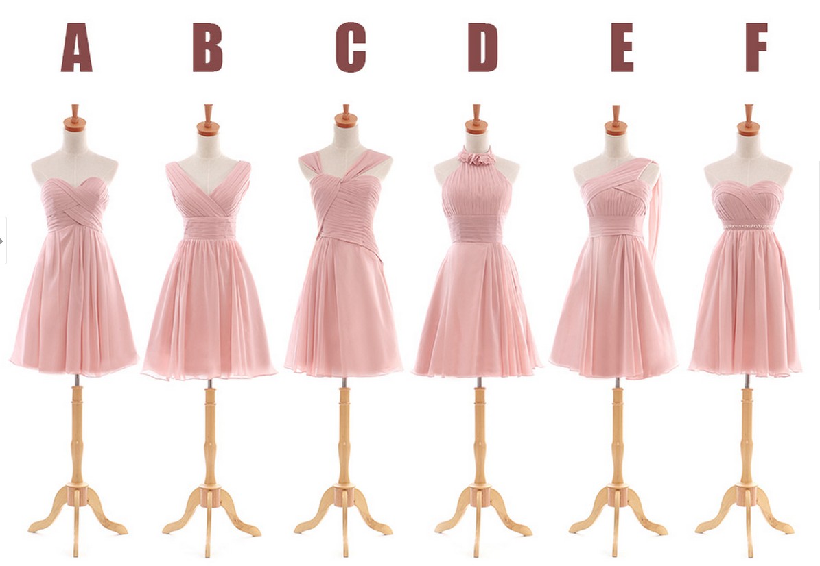 Short Pink Bridesmaid Dress, Chiffon Bridesmaid Dresses, Mismatched Bridesmaid Dresses, Junior Bridesmaid Dress, Bridesmaid Dresses 2022, Custom