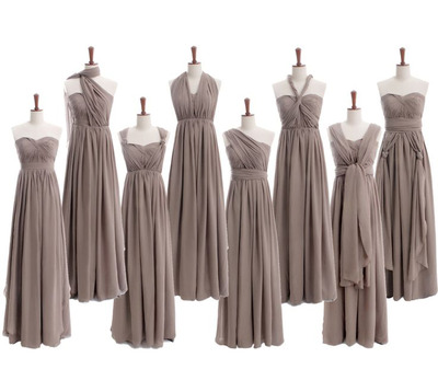 Gray Gradient Bridesmaid Dress, Long Bridesmaid Dress, Chiffon Bridesmaid Dress, Elegant Bridesmaid Dress, 2023 Bridesmaid Dresses, Grey