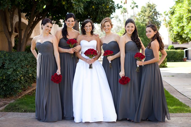 Long Grey Bridesmaid Dress
