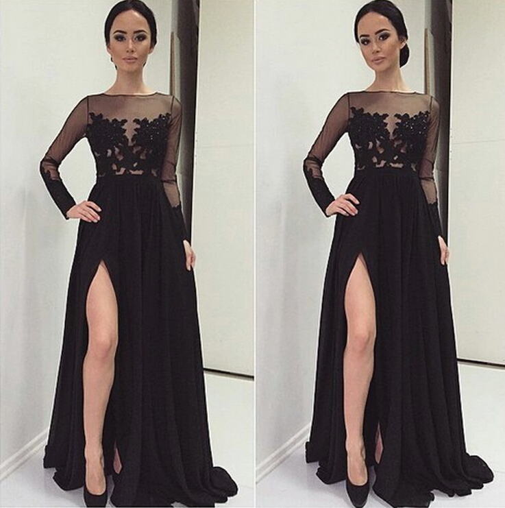 dress with long side slits