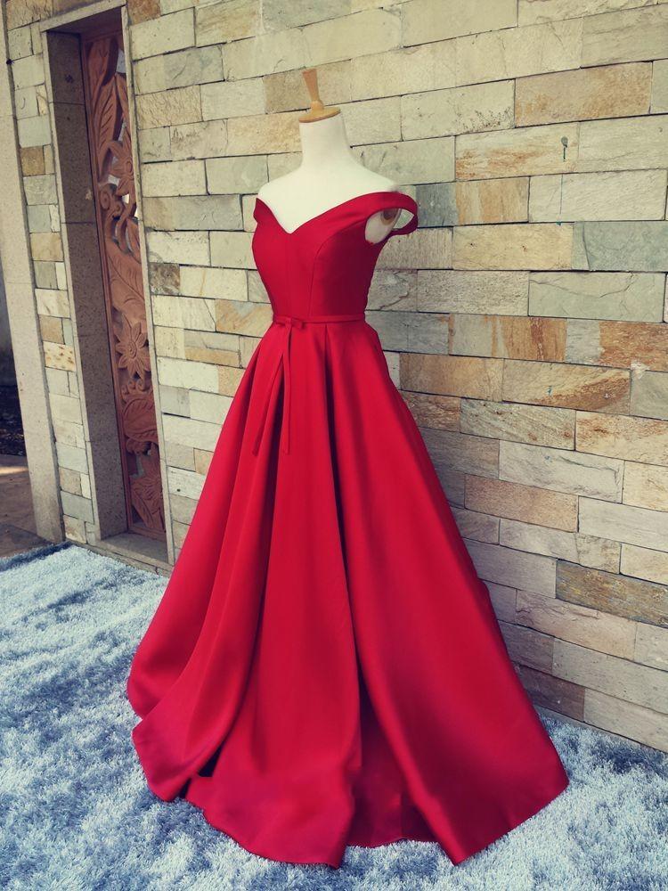 Wine Red Prom Dress, Cap Sleeve Prom Dress, A Line Prom Dress, Long Prom Dress, Satin Prom Dress, Elegant Prom Dress, Cheap Prom Dress, Formal Party Dress, 2016 Prom Dresses