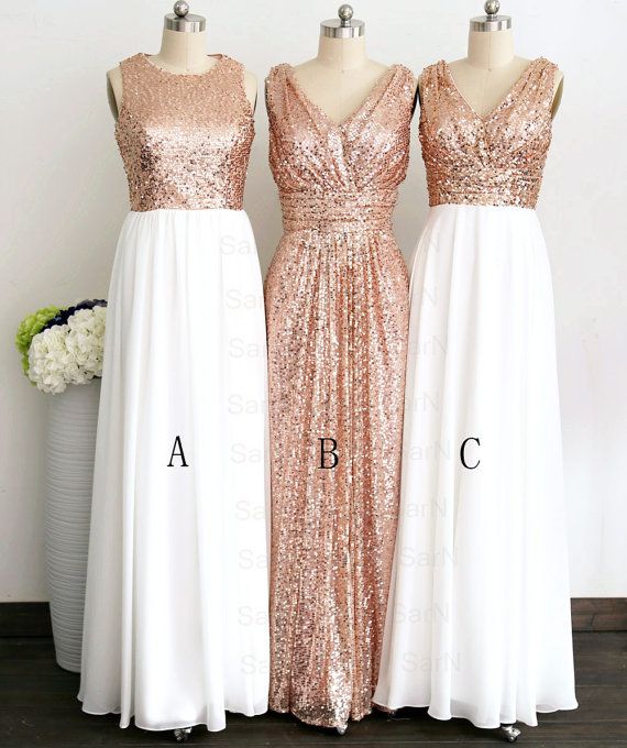 Rose Sequin Bridesmaid Dress, Mismatched Bridesmaid Dress, Long Bridemsmaid Dress, Bridesmaid Dress, Design Bridesmaid Dress, Wedding Party