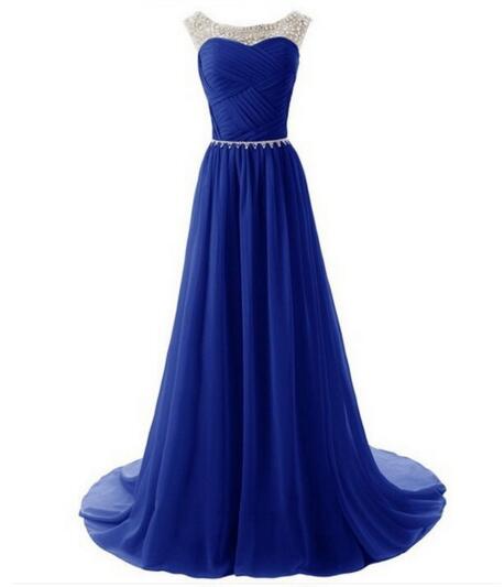 blue dress for baby girl Strappy Open-Back Long Blue Prom Dress with Sequins Ice Blue / 0