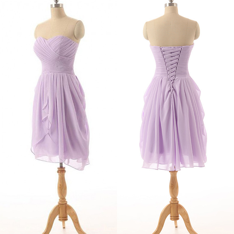 Lilac Bridesmaid Dress, Short Bridesmaid Dress, Purple Bridesmaid Dress, Chiffon Bridesmaid Dress, Junior Birdemsaid Dress, Wediding Guest