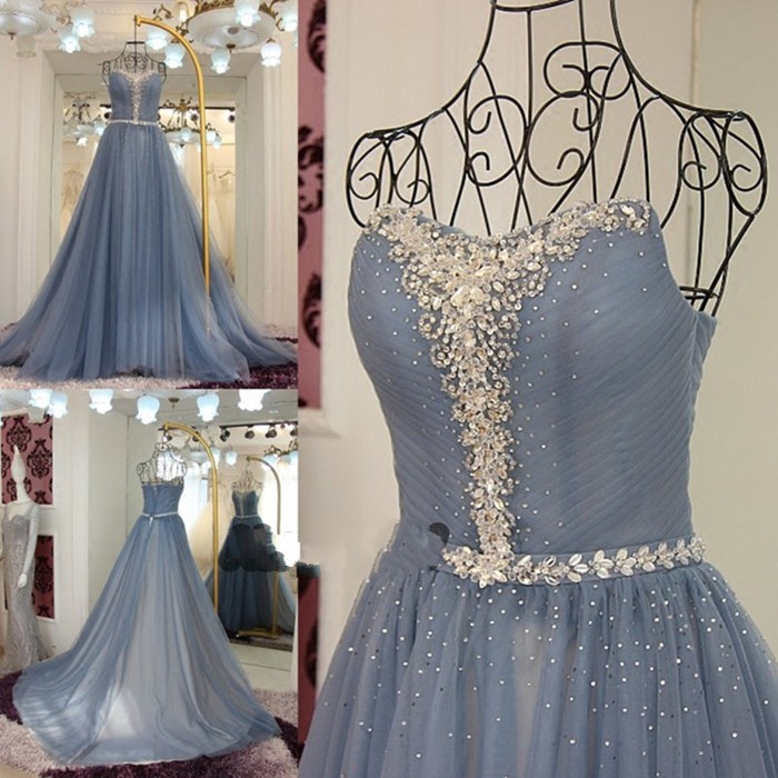 Beaded Embellished Chiffon Ruched Sweetheart Floor Length Prom Gown Featuring Train, Formal Gown
