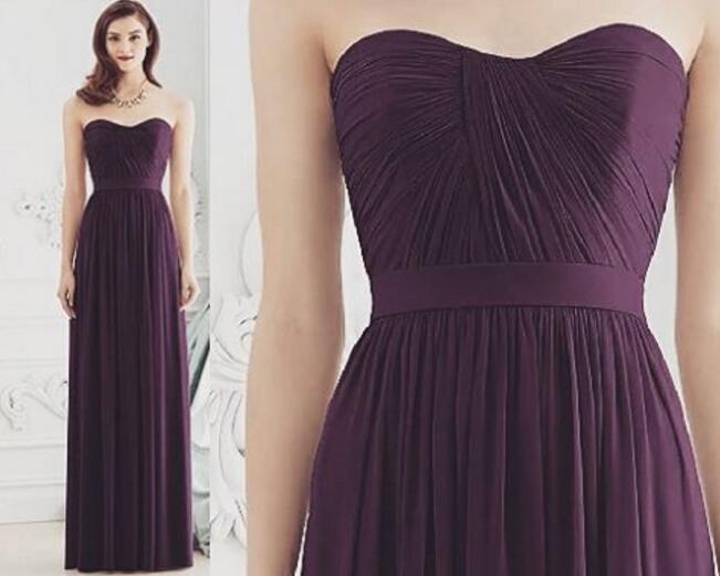 strapless bridesmaid dress long