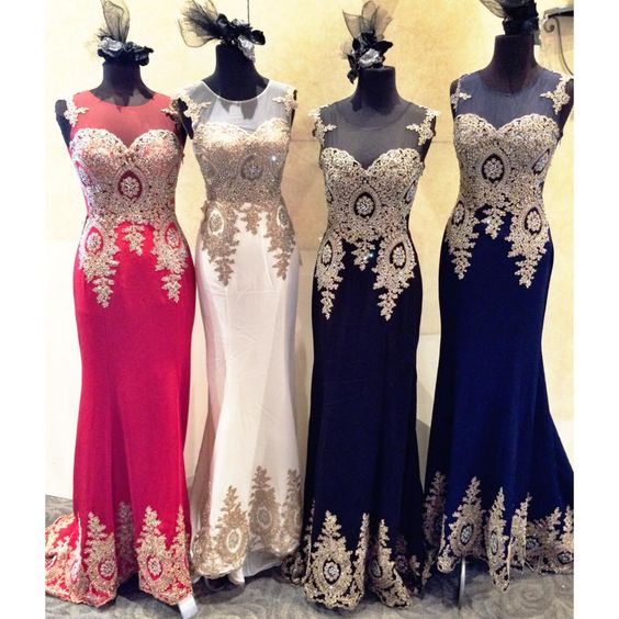 Custom Made Illusion Neckline Mermaid Bridesmaid Dress With Lace Applique, Prom Dress