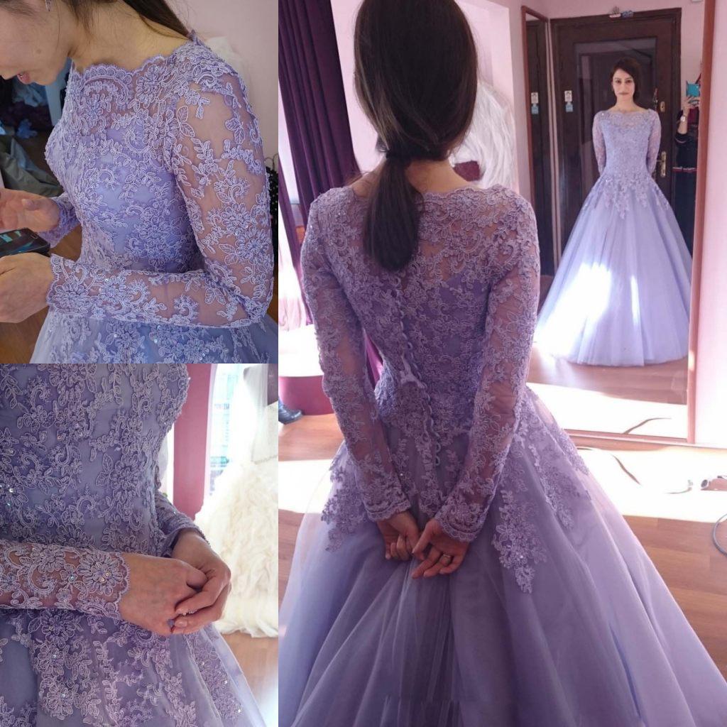 Lavender Dress with Puffy Sleeves