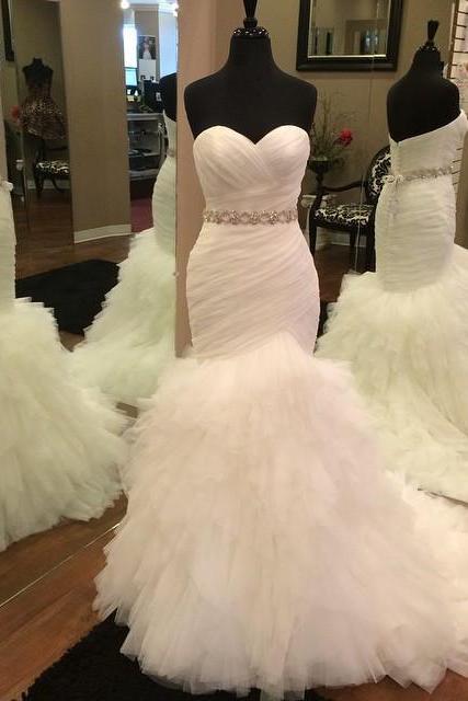 Simple Wedding Dress, Mermaid Wedding Dress, Elegant Wedding Dress, Tulle Wedding Dress 2023, Vestido De Novia, Sweetheart Wedding Dress, Beaded