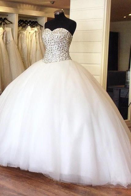 Princess Wedding Dress, Ivory Wedding Dress, Rhinestones Wedding Dress, Wedding Ball Gown, Luxury Wedding Dress, Boho Wedding Ball Gowns, Elegant