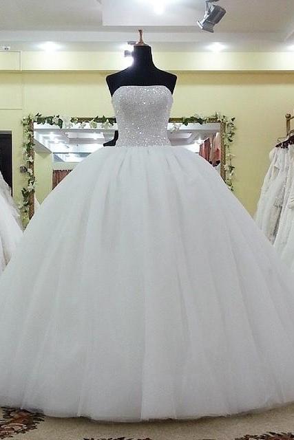 Wedding Ball Gowns, White Wedding Dress, Crystal Wedding Dress, Simple Wedding Dress, Vestido De Novia, Simple Wedding Dress, Wedding Dress,