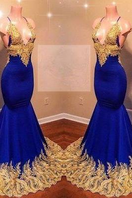 royal blue evening dress, sexy formal dress, vestido de longo, lace applique evening dress, evening gown, robe de soiree, beaded evening dress, vestido de festa de longo, abendkleider, women fashion