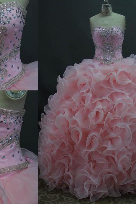 Quinceanera Dresses, Pink Prom Dresses, Ball Gown Prom Dresses, Sweet 16 Dresses, Pageant Dresses For Women, Beaded Prom Dresses, Crystals Prom