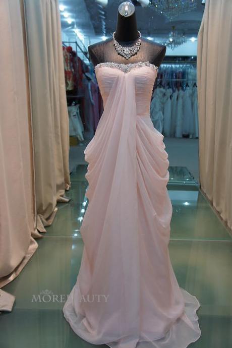 Pink Evening Dress, Beaded Evening Dresses, Vestido De Longo, Mermaid Evening Dress, Chiffon Evening Dress, Formal Party Dresses, Vestido De