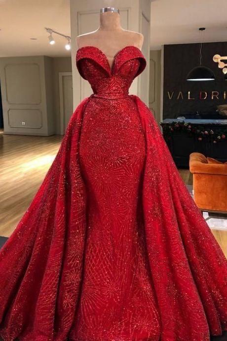 Detachable Skirt Prom Dress, Red Prom Dress, Sparkly Prom Dress, Vestido De Festa, Elegant Prom Dresses, Vestido De Longo, Robe De Soiree 2024,