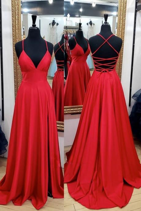 Halter Prom Dresses, Long Prom Dress, Sexy Prom Dress, Red Prom Dresses, Prom Dresses 2022, 2021 Prom Dress, Robe De Soiree, Prom Dress, Satin