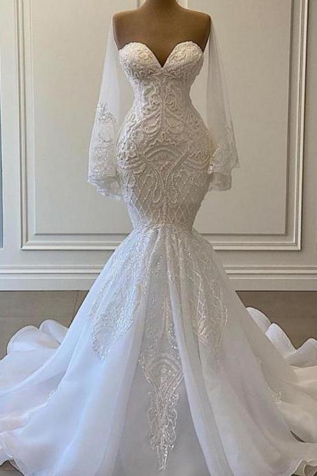Vestido De Novia De Seria, Mermaid Wedding Dress, White Wedding Dress, Wedding Dresses 2023, Robe De Mariage, Elegant Wedding Dress, Lace