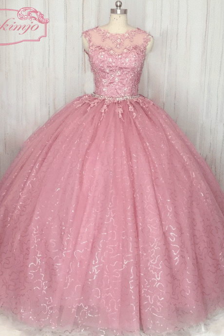 Robes De Cocktail, Dusty Pink Prom Dress, Sweet 16 Dresses, Sparkly Prom Dress, Ball Gown Prom Dresses, Vestido De Graduacion, Elegant Prom