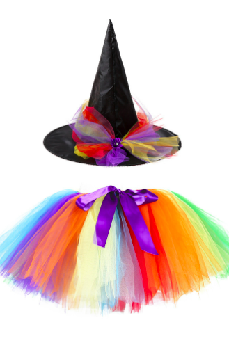 Halloween Cosplay For Little Girl Dresses Witch Cosplay With Hat Tutu Dress