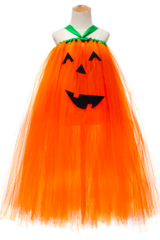 Pumpkin Halloween Party Tutu Dress For Kids Girls Cosplay Costume