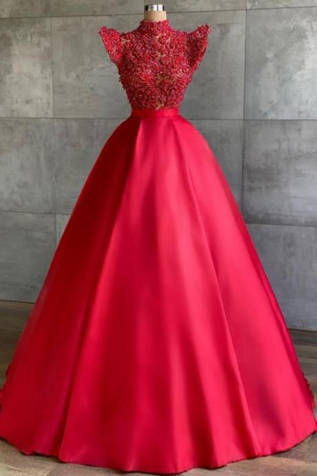 red prom dress, cap sleeve prom dress, lace applique prom dress, tulle prom dress, elegant prom dress, prom dresses 2021, vestido de fiesta, cheap prom dress, 2022 prom dresses, robe de cocktail 