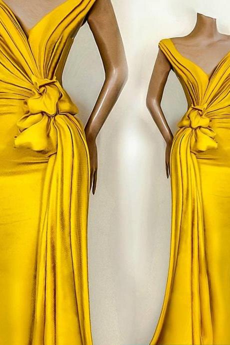 yellow evening dresses, 2024 evening dresses, simple evening dresses, formal party dresses, robe de soiree, vestidos de fiesta, cheap formal dresses, evening dresses 2025, evening gown, vestido de longo