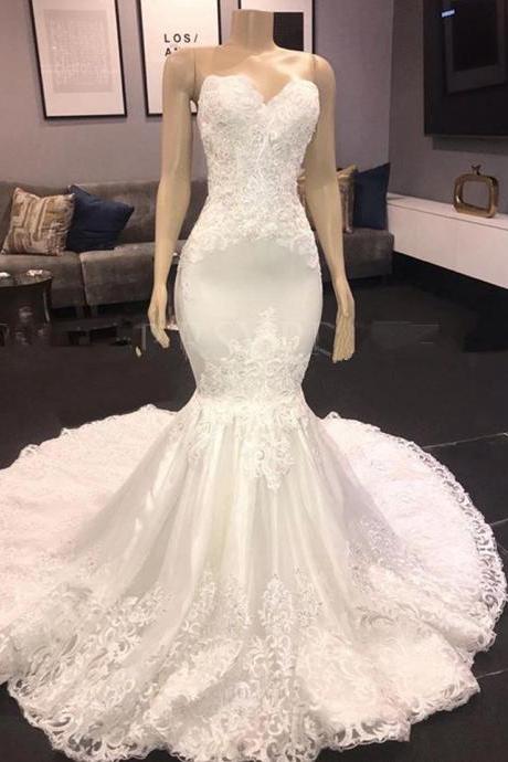 Vestido De Novia De Seria, Lace Applique Wedding Dress, Off White Wedding Dress, Mermaid Wedding Dress, Wedding Dresses For Women, Robe De Soiree